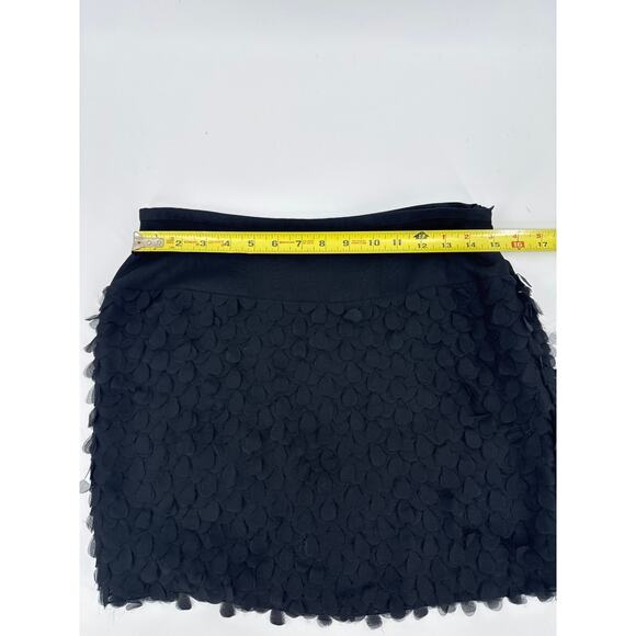 Catherine Malandrino 15.5 inch Black 100% Silk Petal Overlay Skirt Size 8 EUC - Picture 7 of 8